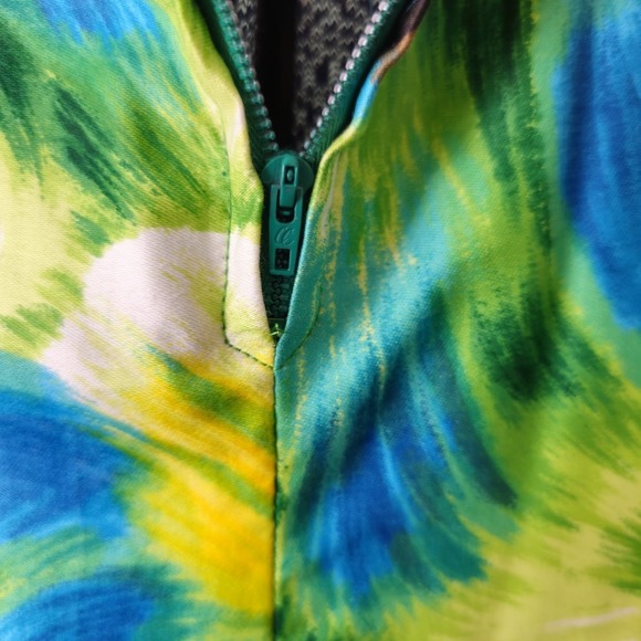 Vintage 50s 60s Kamehameha Hawaiian Mermaid Maxi Dress with Flutter Sleeves Sz S - Picture 8 of 16